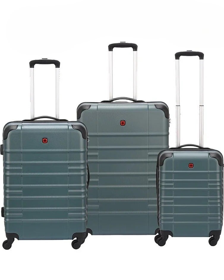 Wenger Amplar 3 Piece Hardside Non-Expandable Check-In Luggage Trolley Set - Deep Lake - Image 1